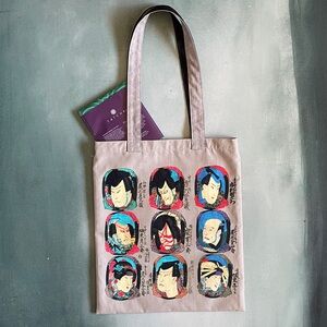Ukiyoe Kabuki Actors Tote Bag + Tatcha Furoshiki Cloth Wrap